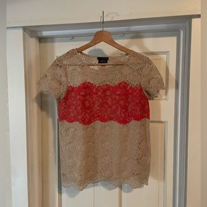 J crew lace short sleeve top